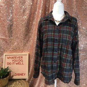 LL Bean Plaid flannel shirt SZ Med Petite